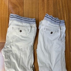 LOT (2) Cat & Jack Boys Khaki Super Stretch Flexible Drawstring Jogger, Size 16
